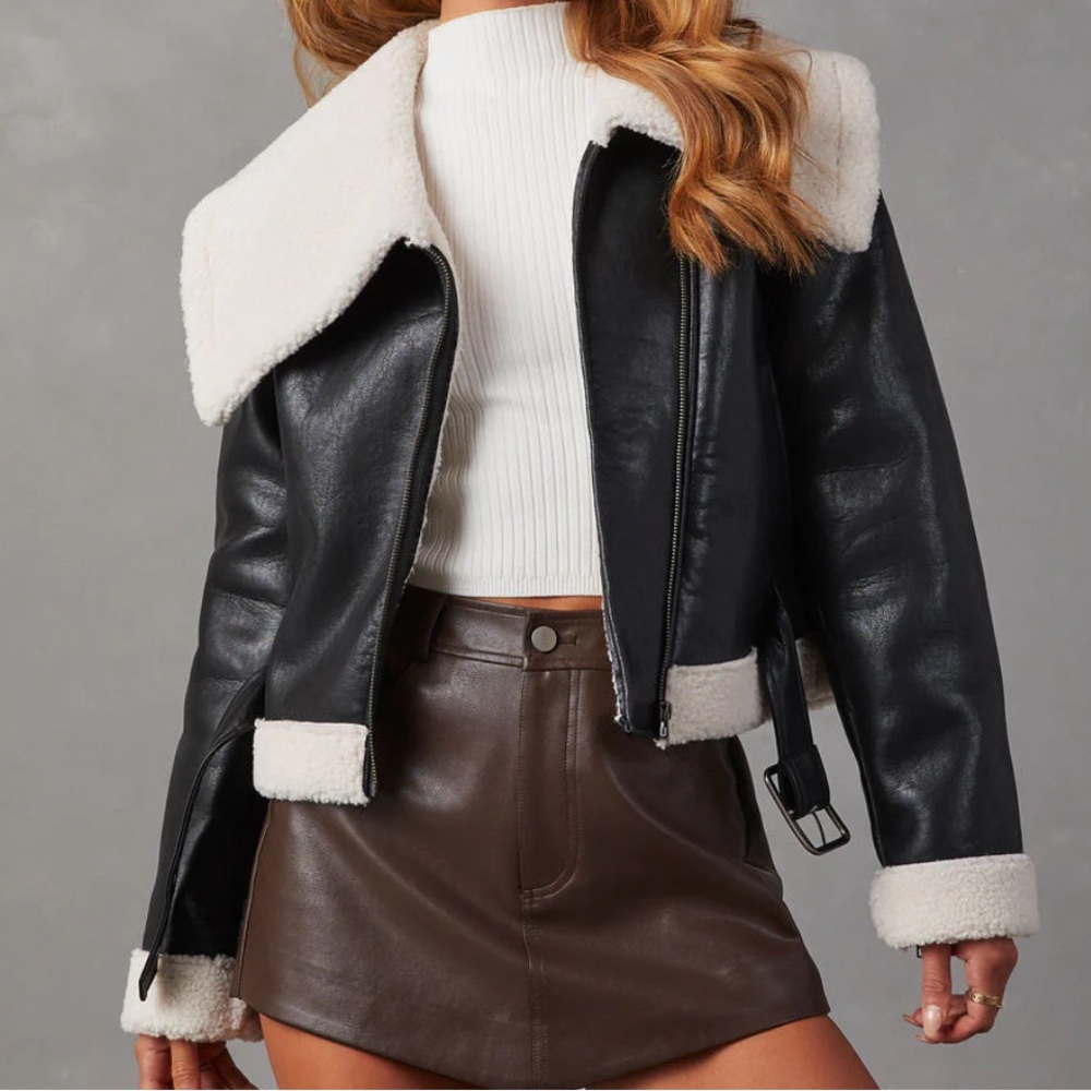 SOLD                              vici Sherpa Bomber jacket.  Small.  Brand new.